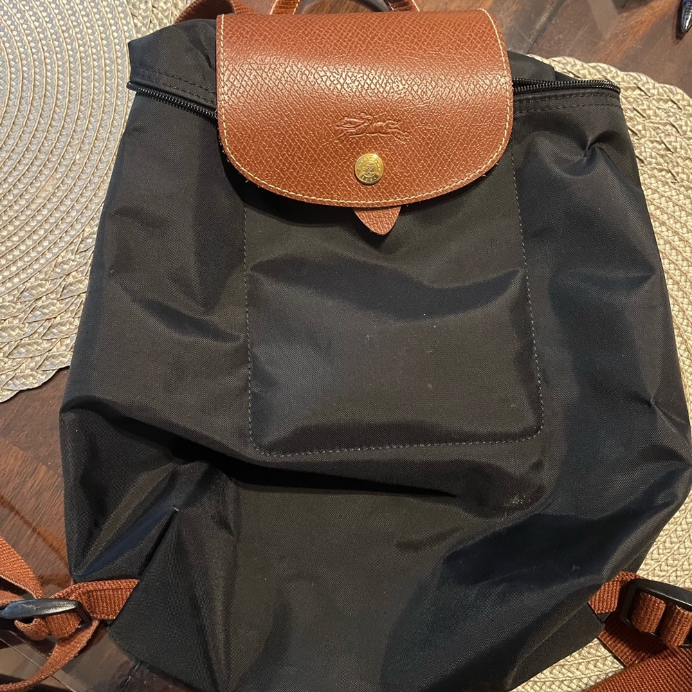 Black Longchamp backpack